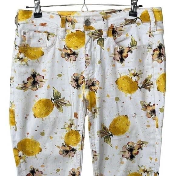 Anthropologie Pilcro Letterpress Jeans 28 Cropped High Rise Bootcut Lemon Grove - Picture 3 of 10